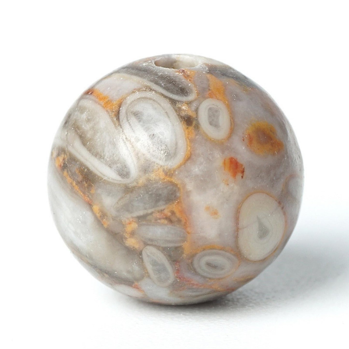 100Pcs Natural Stone 8mm Maifanite Round Loose Gemstone Energy Healing Beads Hole Size 1mm DIY Smooth Beads for Bracelet Necklace Earrings Jewelry Making