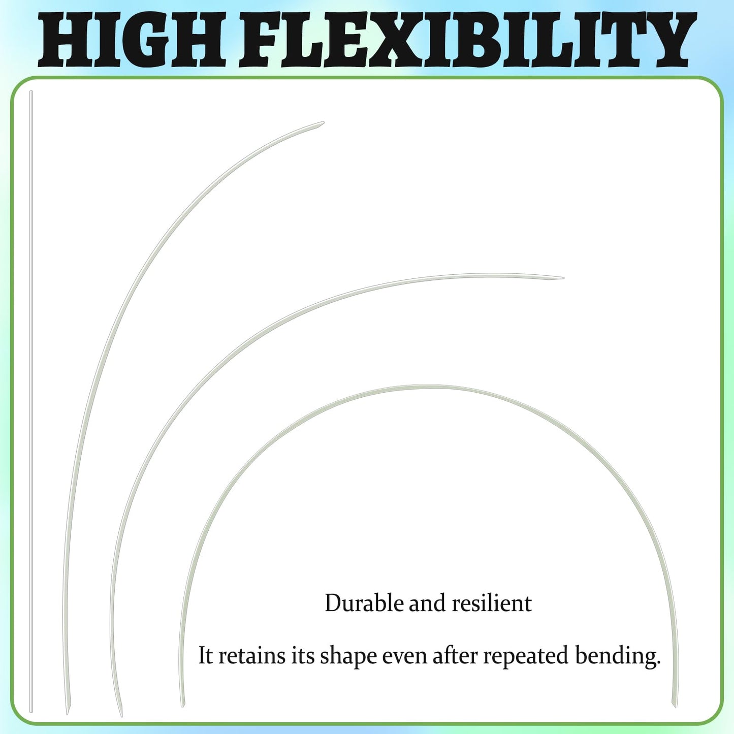 8-Pack Fiberglass Garden Hoops - High Flexibility Never Rust Bending Hoops with 24 Clips & Gloves for Raised Beds, Low Tunnels, Row Covers, Frost Protection & Pest Control (Fits 2-4 ft Wide Beds)
