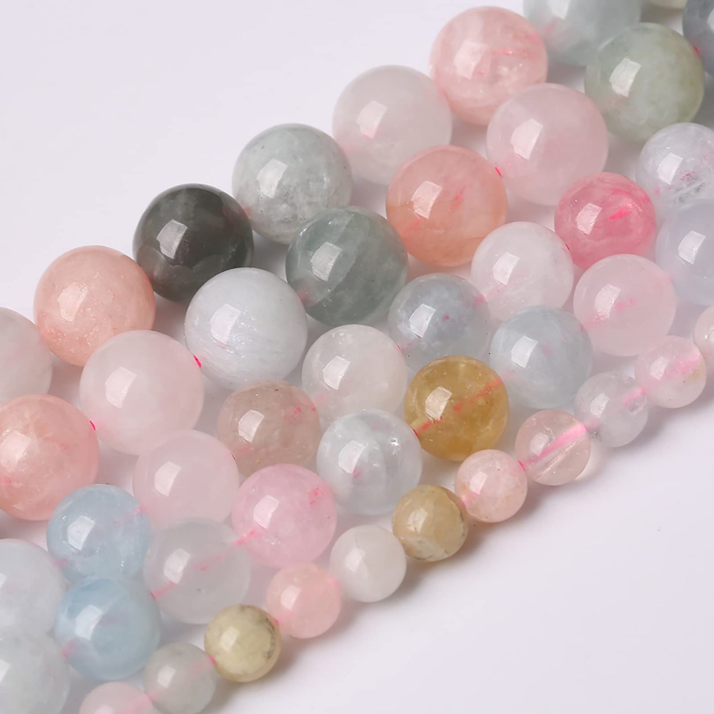10mm 36pcs Natural Morganite Stone Beads for Jewelry Making Round Loose Beads AAA Energy Healing Power Stone Beads DIY Bracelet Necklace 15" (Morganite Stone, 10mm)