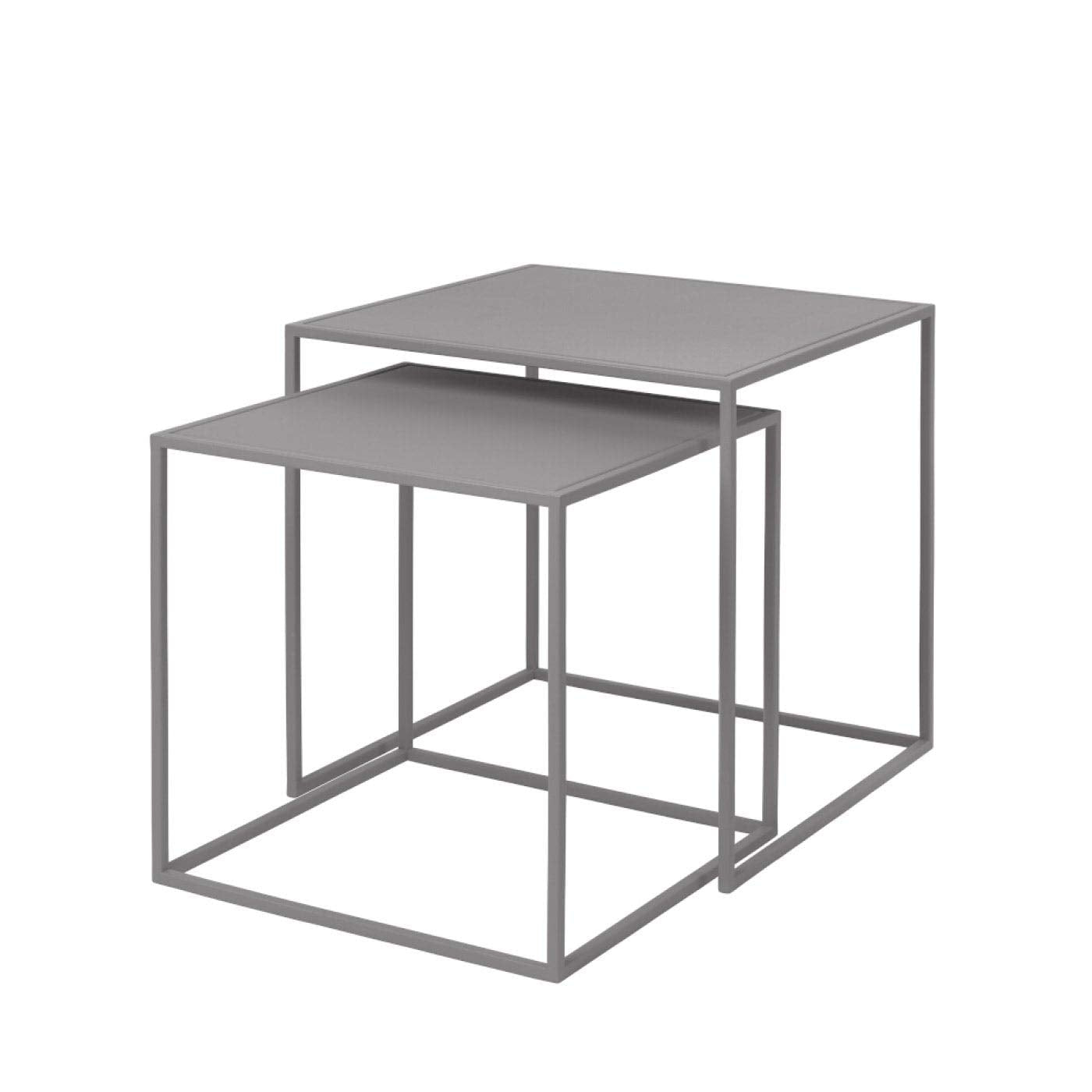 Blomus FERA Set of 2 Nesting Tables - Mourning Dove - Powder Coated Steel
