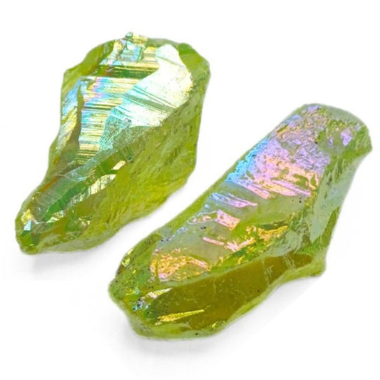 Crystals, Rocks, Jade, Crystals and Healing Stones, Witchcraft Supplies, Healing Crystals, Stones, Healing Stones, Rock Collection, Agate, Raw Stones (Apple Aura Quartz, 2 Pcs)