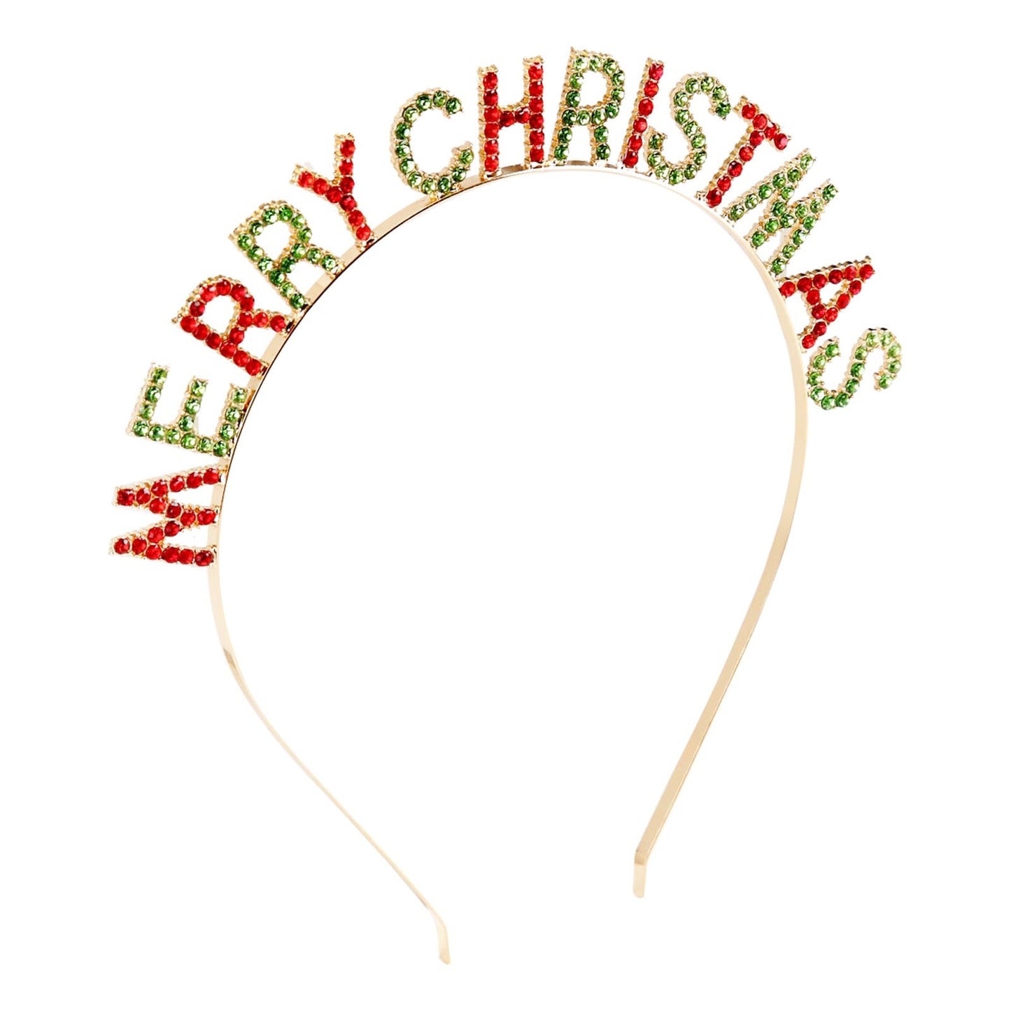 Soochat Merry Christmas Rhinestone Headbands, Xmas Crystal Hair Hoops Christmas Party Headdress Hair Accessory for Women Girls, Multicolor, 6.5Inch-6.5 Inch