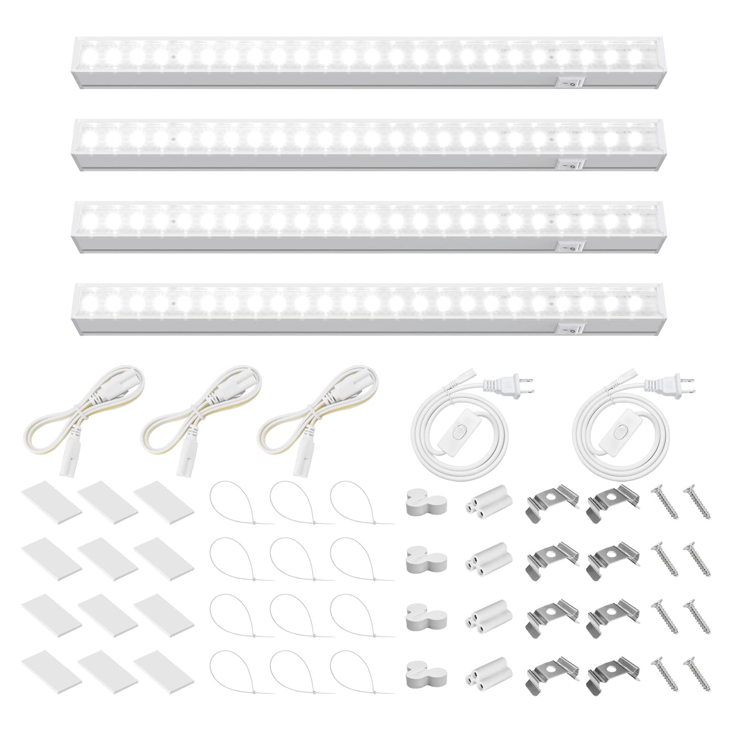 Barrina Grow Light Strip 5000K White Full Spectrum LED 1FT, Aluminum, 4-Pack