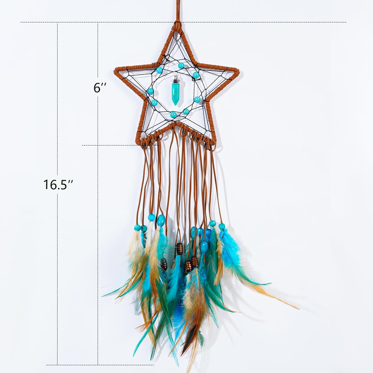 MEXIDAWN 2 Pack DIY Feather Dream Catcher Kits Turquoise Wall Hanging Boho Decor Handmade Dream Catcher for Adults