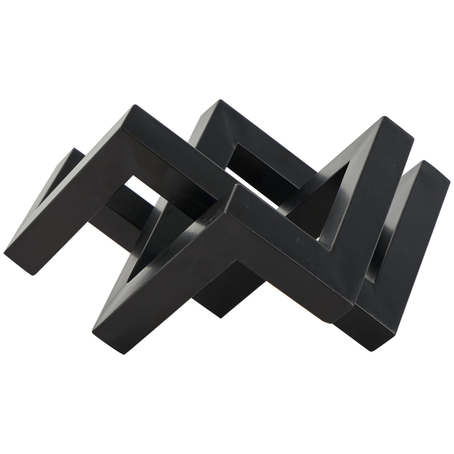 Deco 79 Metal Geometric Decorative Sculpture Abstract Shaped Home Decor Statue, Accent Figurine 12" x 13" x 7", Black