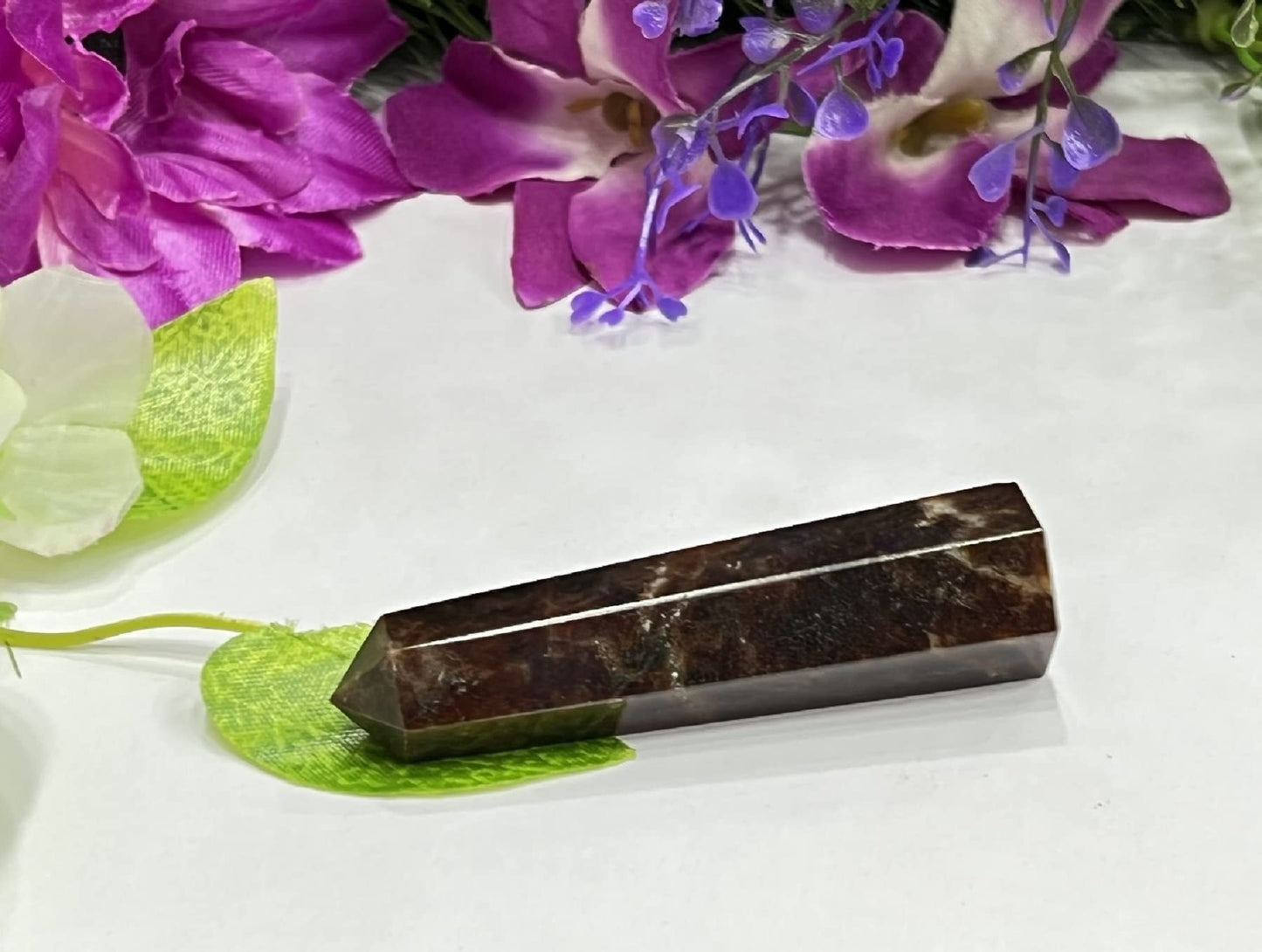 WholesaleGemShop 3 Inch Garnet Gemstones Obelisk Tower Jumbo Facet Aura Rock Crystal Natural Polished Earth Wand Spirit