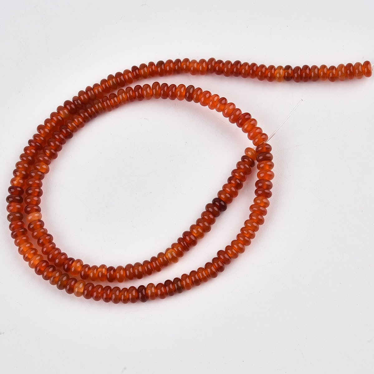 160pcs 4x2mm Natural Carnelian Disk Rondelle Spacer Natural Stone Red Agate Semi Precious Gemstone Loose Beads for Jewelry Making 15 Inch
