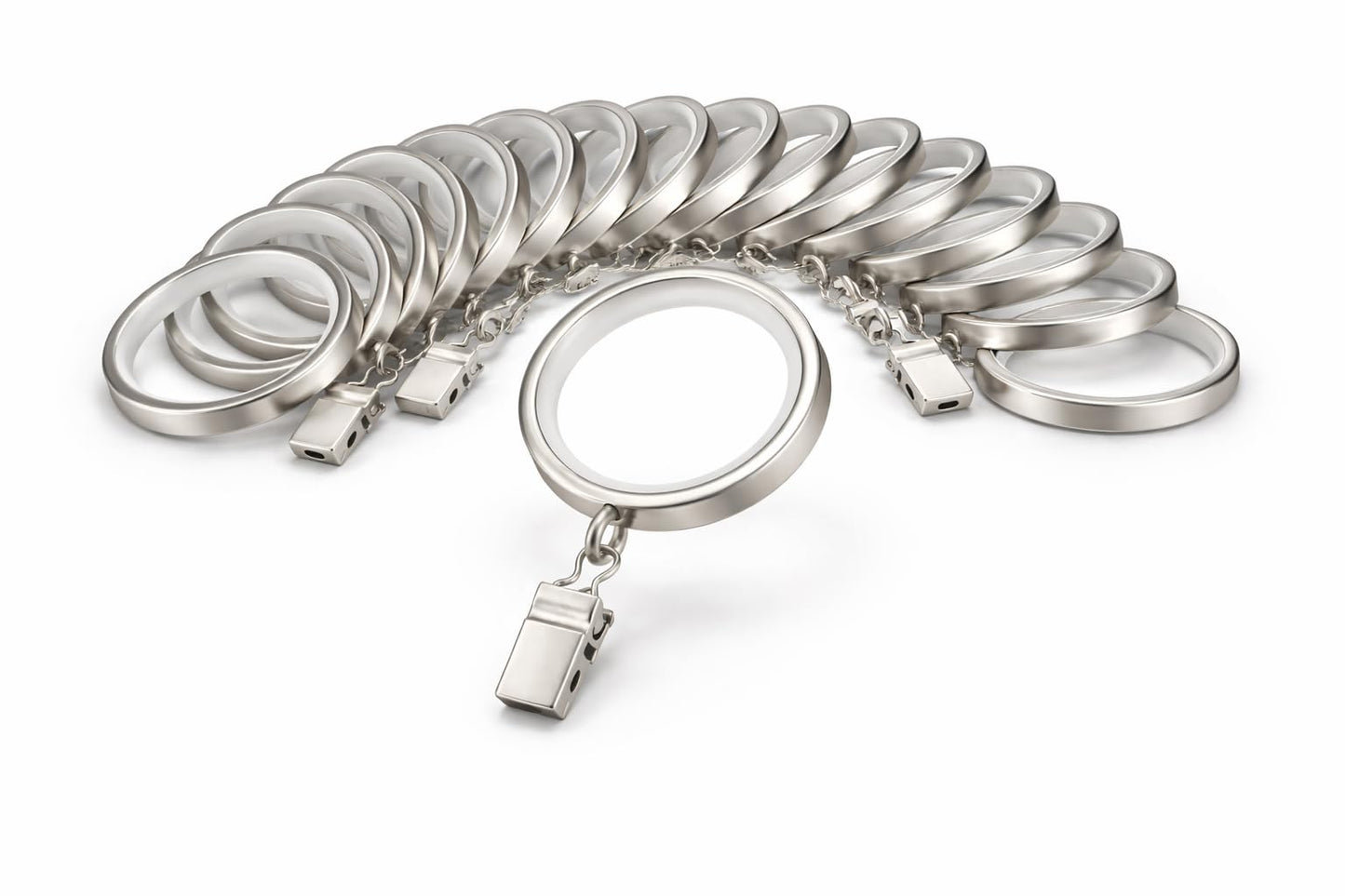 Valeri Home – Premium Curtain Rings, Matte Nickel Finish, 20-Pack