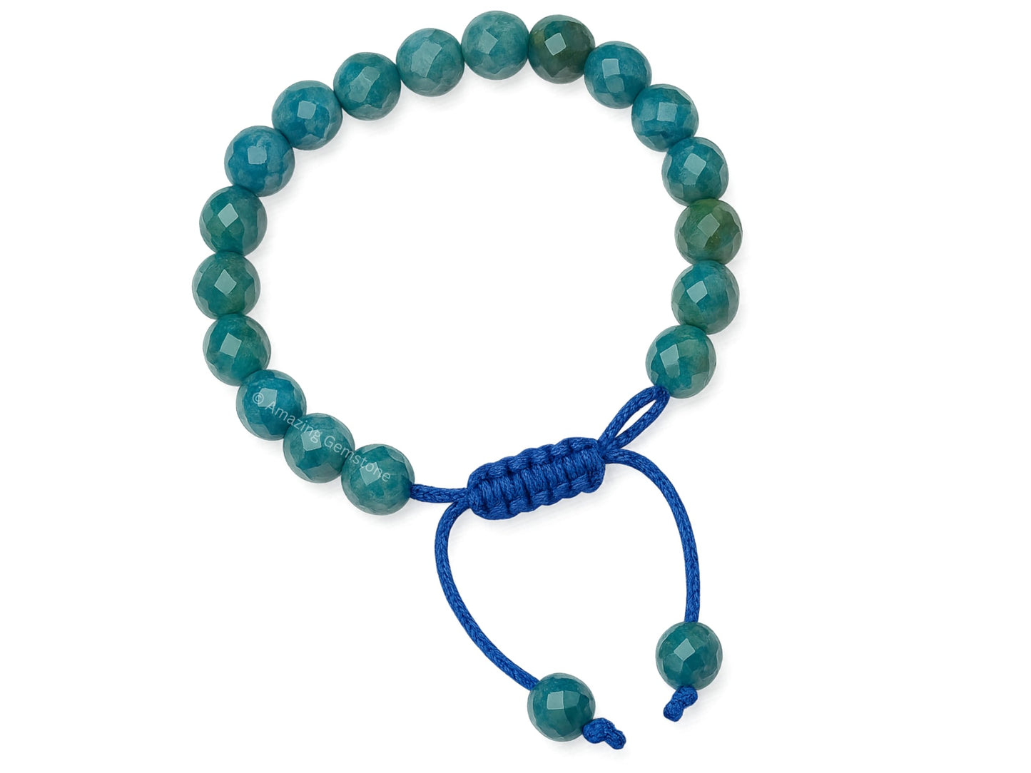 Amazing Gemstone Apatite Bracelet for Women - Chakra Mens Bracelet Protection Crystals and Healing Stones - Faceted Beaded Blessing Bracelet Spiritual Meditation Gift Christmas Stocking (Adjustable)