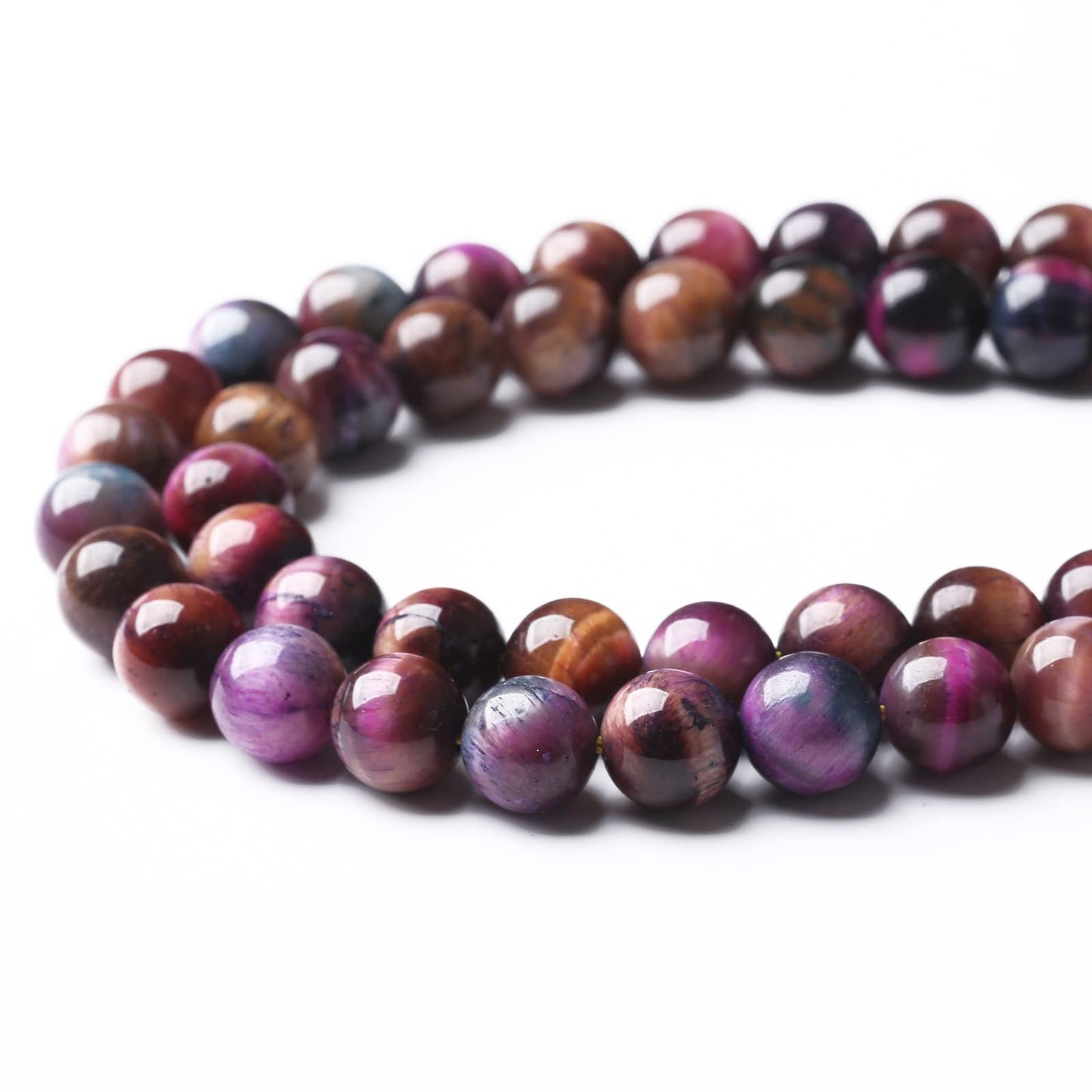 45PCS 8MM AAA Galaxy Tiger Eye Stone Beads Natural Gemstone Bead Crystal Healing Energy Jewelry Making DIY 15 inches