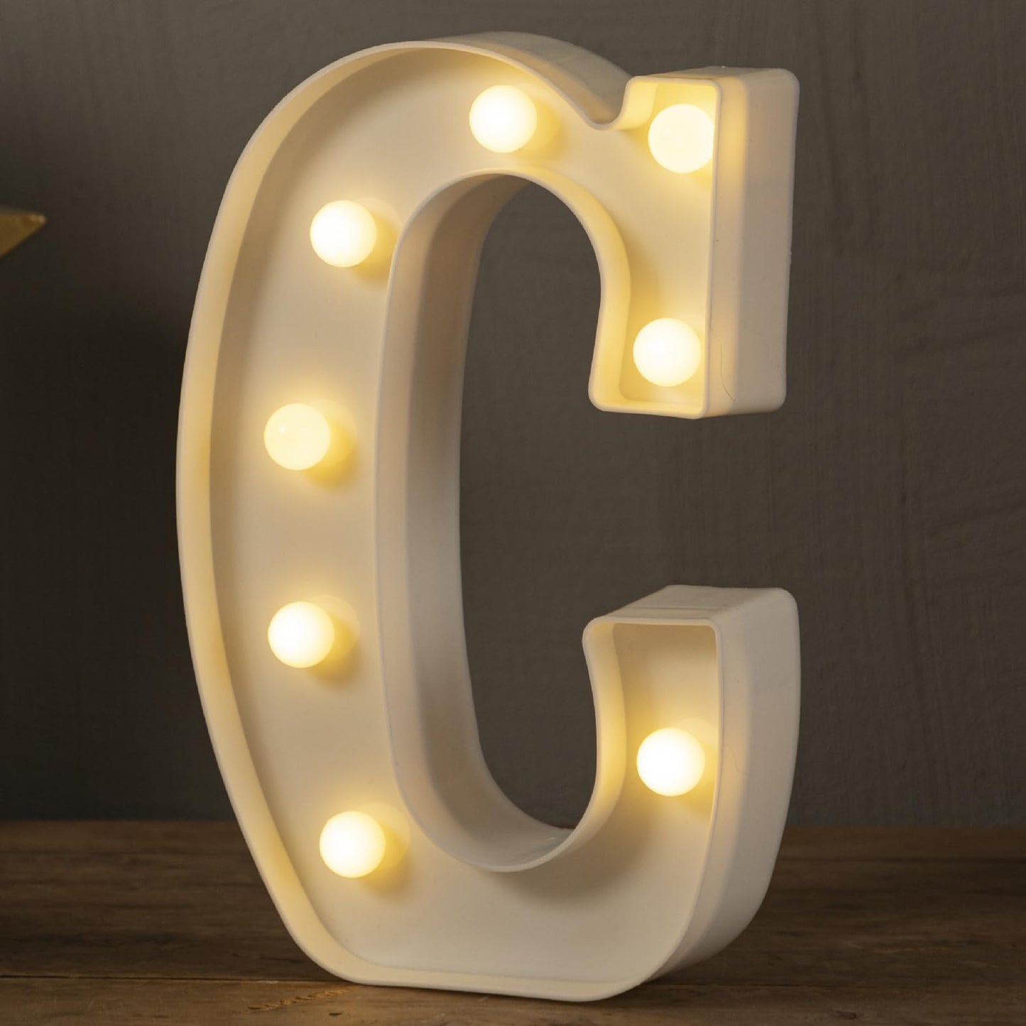 HXWEIYE LED Marquee Letters Lights Sign C, 26 Alphabet Light Up Letters and Number 0-9 Number Warm White Led Letter for Bar Party Birthday Home Wedding Décor