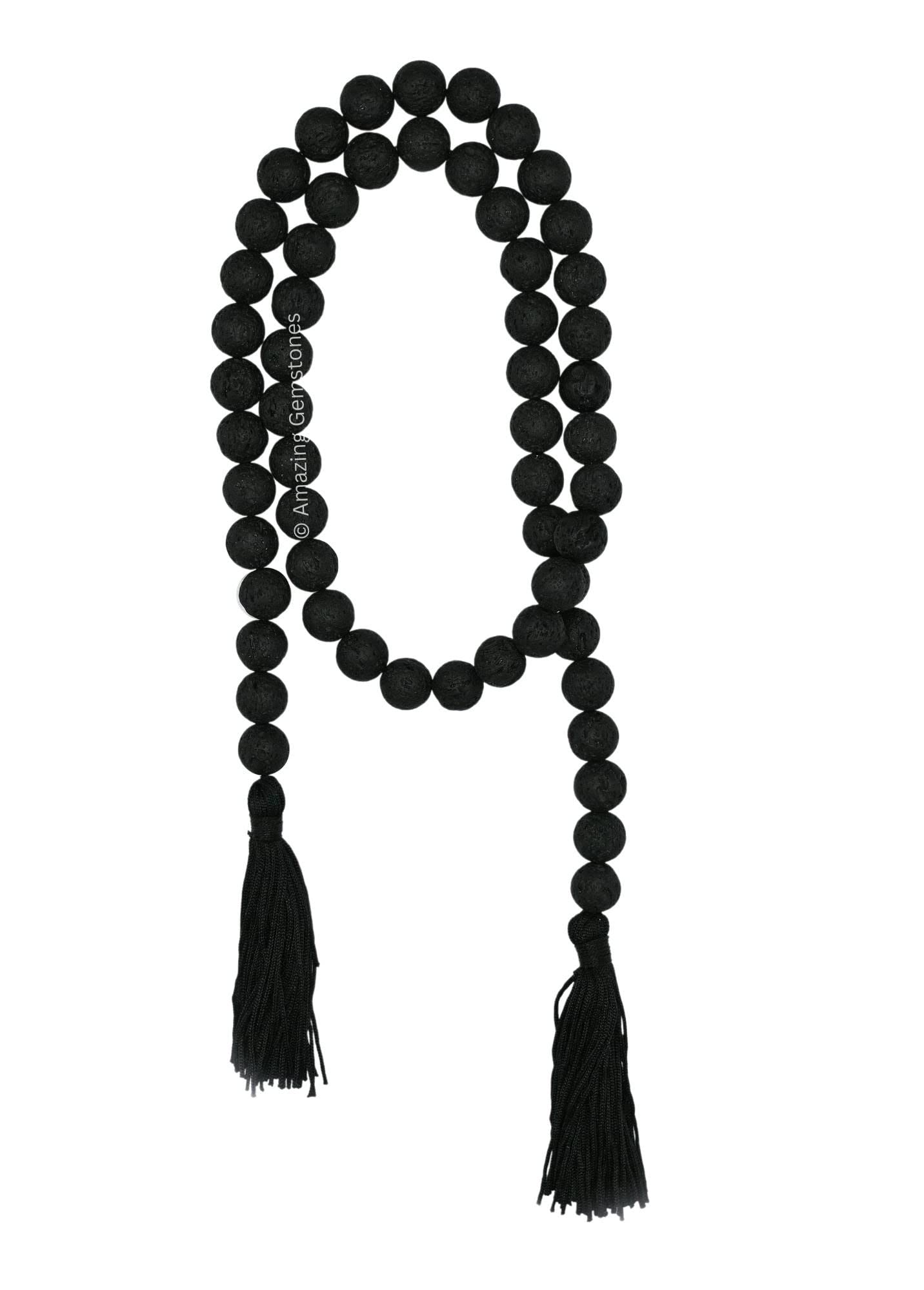 Amazing Gemstone Lava Crystal Farmhouse Decor Beads with Tassel - 38" Crystal Bead Garland Decor for Farmhouse Wall Decor, Home, Coffee Table, Shelf - Rustic Country Boho Prayer Beads Wall Decor