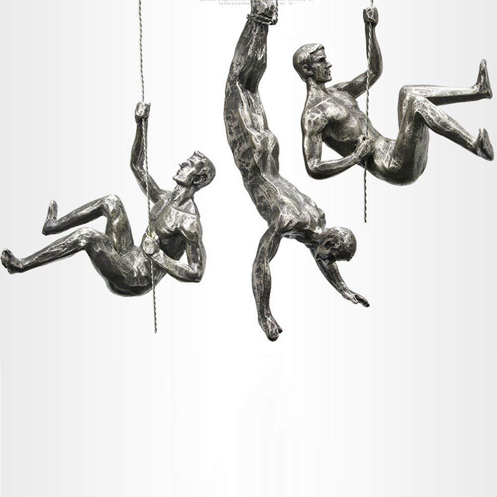Unbound Resin Climbing Man Wall Sculptures Creative Hand-Finished Sculpture Figurine for Bar/Home/Office Art Decor (Posture Right)