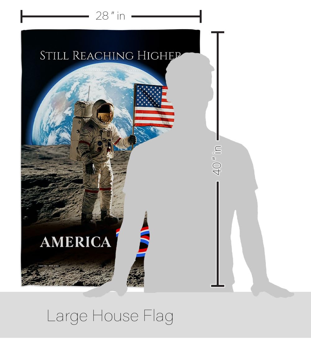 America 250 Flag Astronaut Milestone Embroidered American Flags for Outside House Applique Tapestry Pack Official Licensed Merchandise Wall Decor Canvas Moon Landing Banner USA 250th Anniversary
