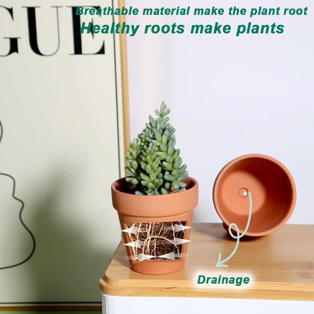 vensovo 12 Pcs 3" Tiny Terracotta & Terra Cotta Pots with Drainage - Small Mini Clay Ceramic Pottery Planter Ideal for Indoor/Outdoor Plants, Crafts, Wedding Favors