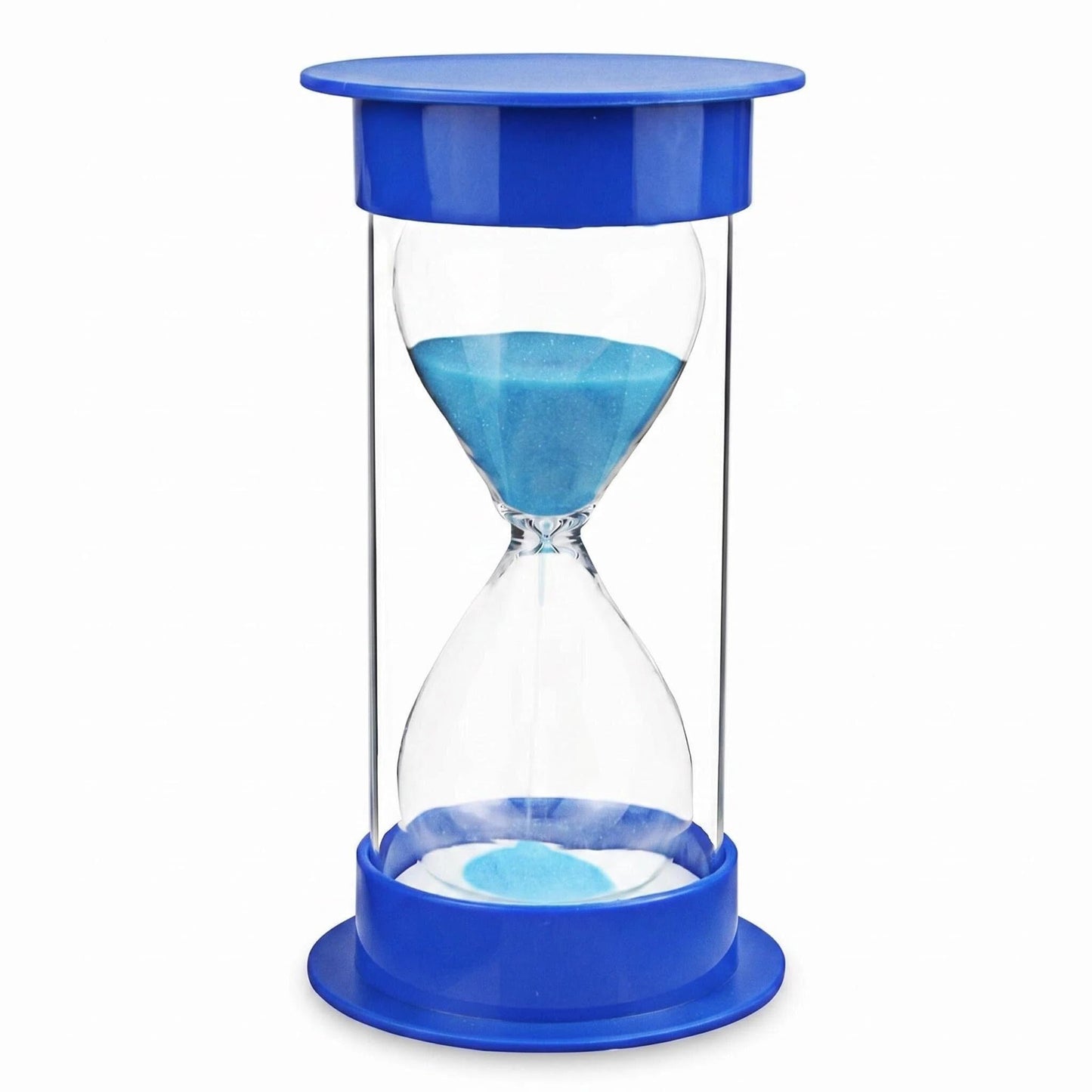 JIEHET Hourglass Sand Timer 5 Minutes, Dual Protection Hour Glass with Sand, Sand Timer for Kids Safety, Sand Clock Watch Management Assistant, Creative Gift, Living Room Office Decorative (Blue)