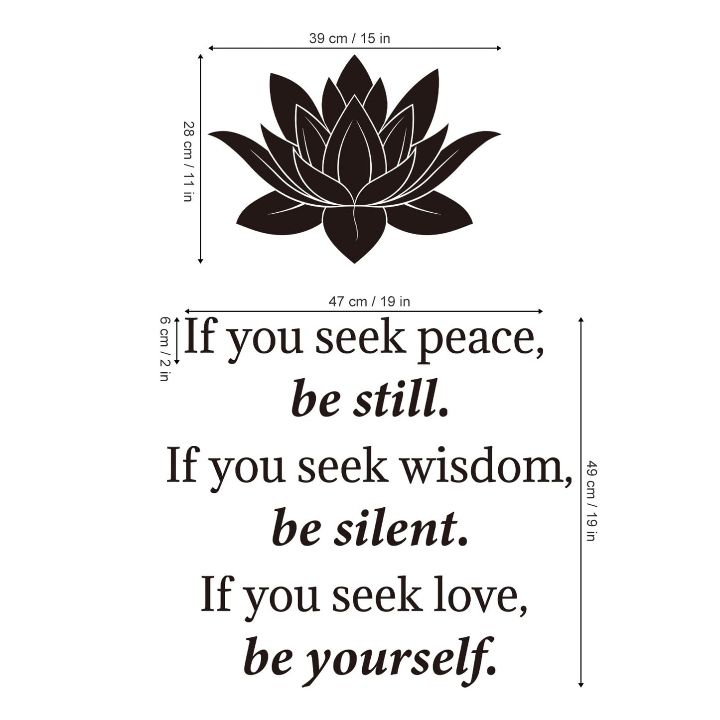 Decalmile Lotus Buddha Decal Quotes Be Yourself Inspirational Positive Black Letter Stickers Living Room Gym Bedroom Wall Decor