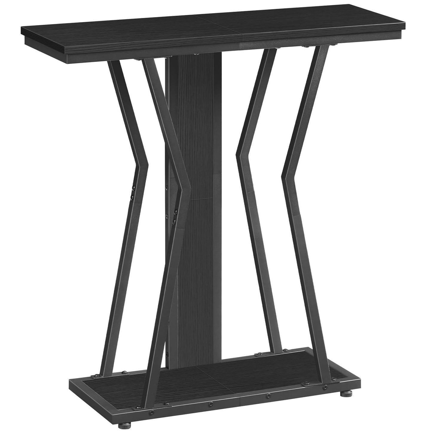 HOOBRO Narrow Console Table, 29.5" Small Entryway Table with Storage, 2-Tier Sofa Table Behind Couch, Modern Style, for Living Room, Hallway, Foyer, Bedroom, Black BB66XG01
