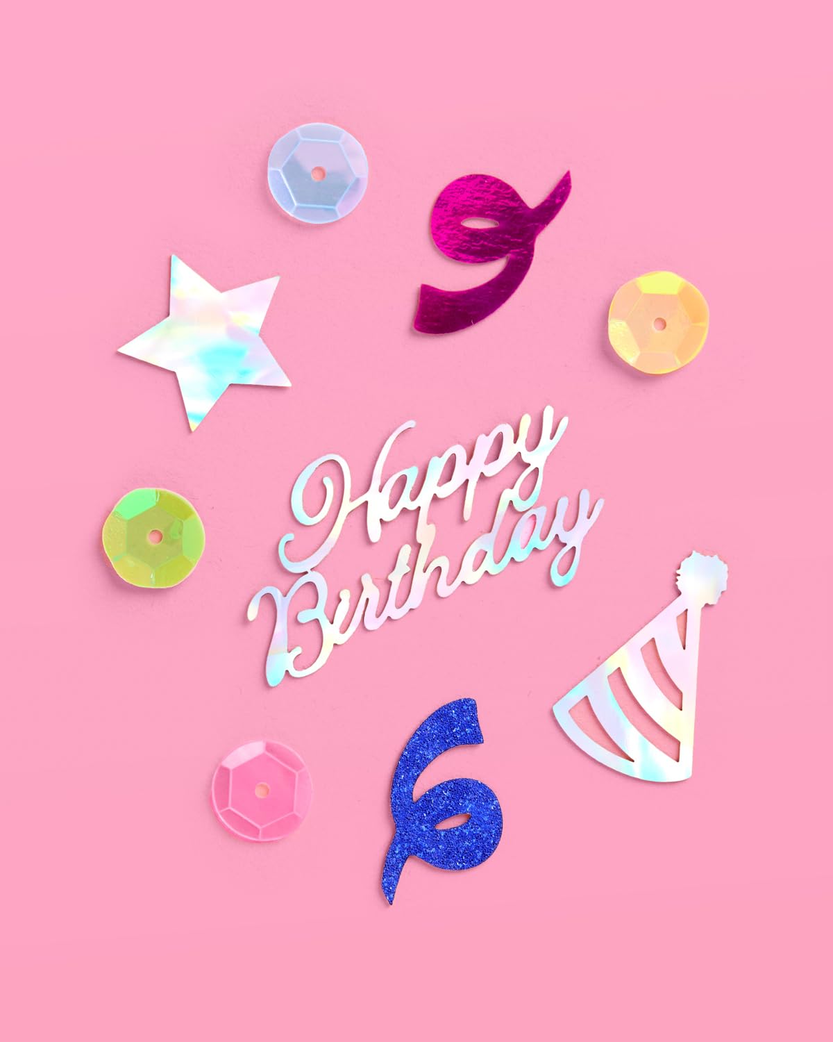 xo, Fetti Happy Birthday Confetti Rainbow | Birthday Party Decorations, Iridescent Foil, Pastel Sequins, Table Scatter, Celebration Decor, Sparkle