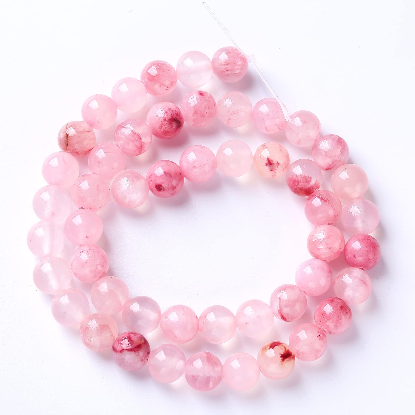 60pcs 6mm Natural Rose Pink Persian Jade Gemstone Round Loose Spacer Beads for Jewelry Making Healing Energy Stone Beads DIY Bracelets Necklaces 15"