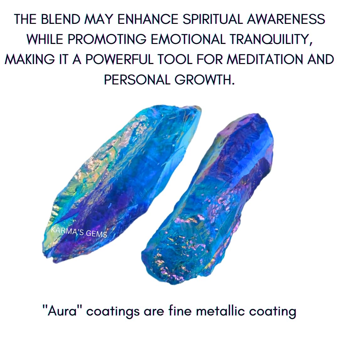 Crystals, Rocks, Jade, Crystals and Healing Stones, Witchcraft Supplies, Healing Crystals, Stones, Healing Stones, Rock Collection, Agate, Raw Stones (Amethyst-Aqua Aura Quartz, 2 Pcs)