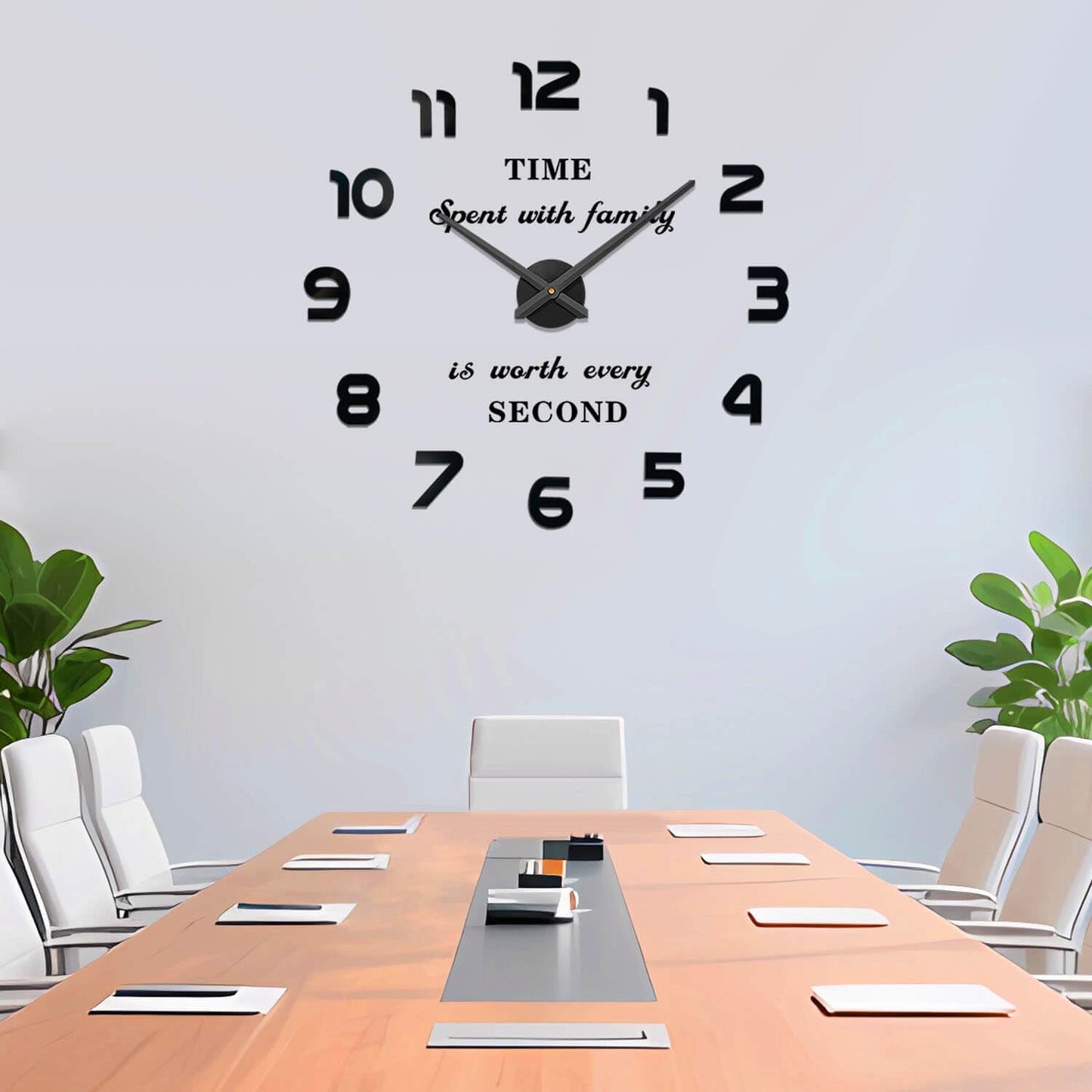 VANGOLD Large Wall Clocks for Living Room Decor, Decorative Wall Clocks Battery Operated (Black Wall Decor)