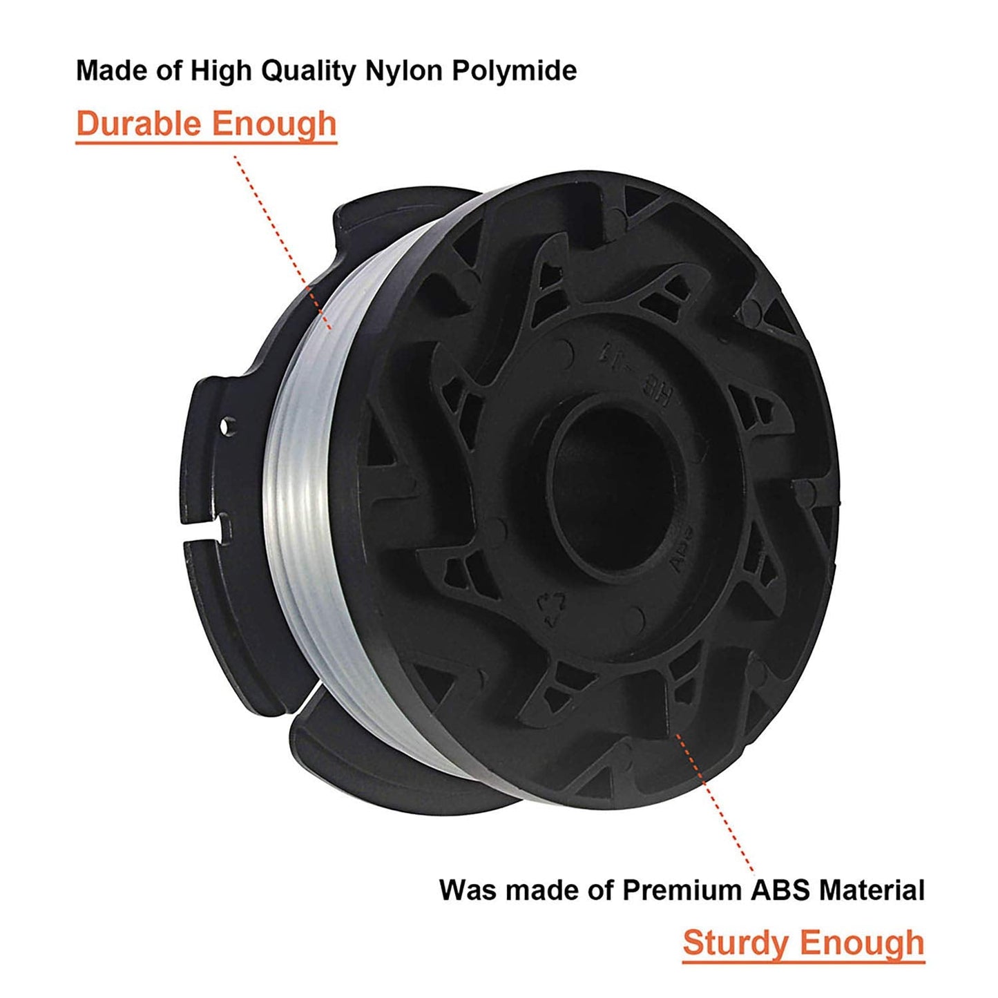 THTEN AF-100 String Trimmer Spool Compatible with Black and Decker GH600 GH900 LST201 LSTE525 BESTA510 30ft 0.065" Refills Line AFS Weed Eater Edger with RC-100-P Spool Cap Covers 6 Pack