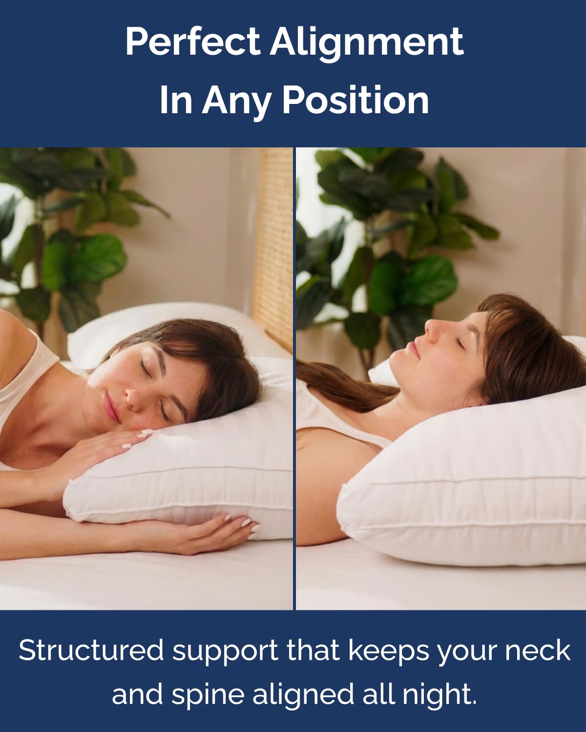 Bed Pillows for Sleeping Standard Size - Set of 2, Soft & Fluffy with Down Alternative Filling - Hotel Luxury Quality, Gusseted Pillow for Back, Stomach & Side Sleepers - Comfy & Breathable - White