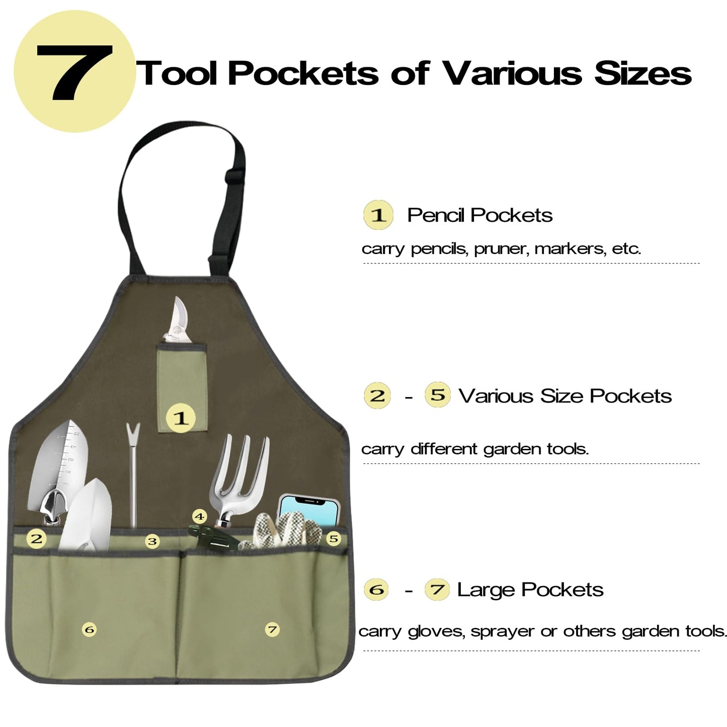 Garden Tool Set, Beswill 12 Pieces Heavy Duty Gardening Hand Tools with Garden Tools Organizer Handbag, Apron, Rust-Proof Stainless Steel Gardening Kit, Wood Handle, Ideal Garden Gifts for Women Men