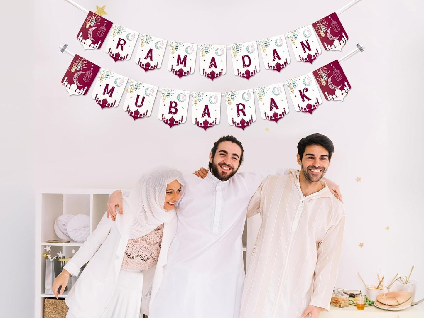 OLEEK eid mubarak banner- eid decorations for home 2026 - eid mubarak decorations - eid decor - ramadans mubarak decorations - eid decoration - eid and ramadan banner