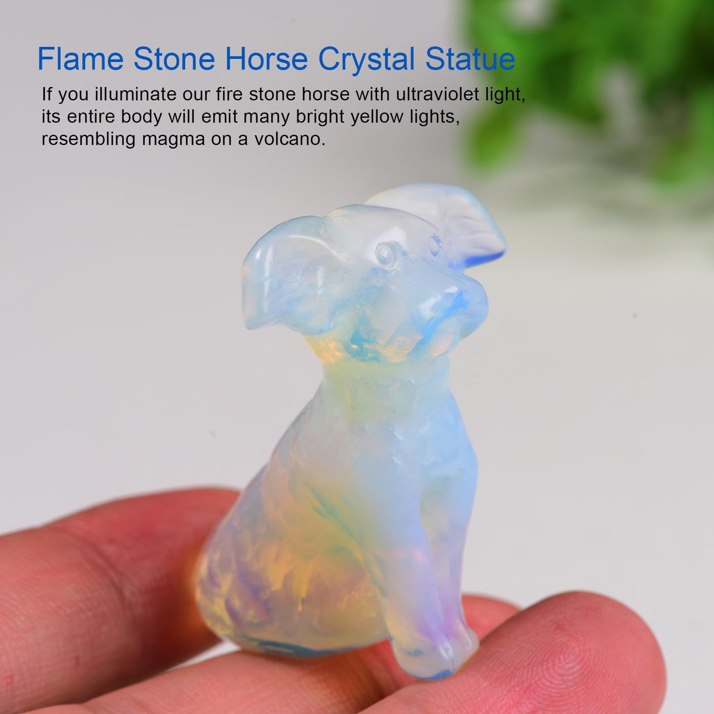 Ytbeoxk 1.8 Inch Opal Dog Crystal Figurines Home Decor,Hand-Carved Healing Crystals,White Dog Cute Puppy Statues Stone Energy Gemstones,in Bedroom Office Memorial Gifts for Women and Men