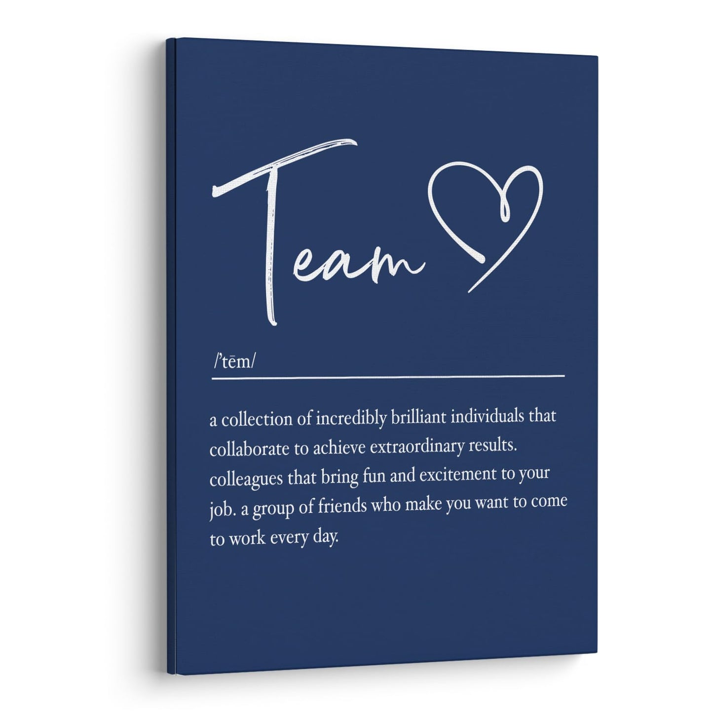 XWELLDAN Team Definition Poster Teamwork Wall Art for Office Decor, Office Artwork Wall Decor, Office Wall Decor, 11x14, Framed（navy blue）