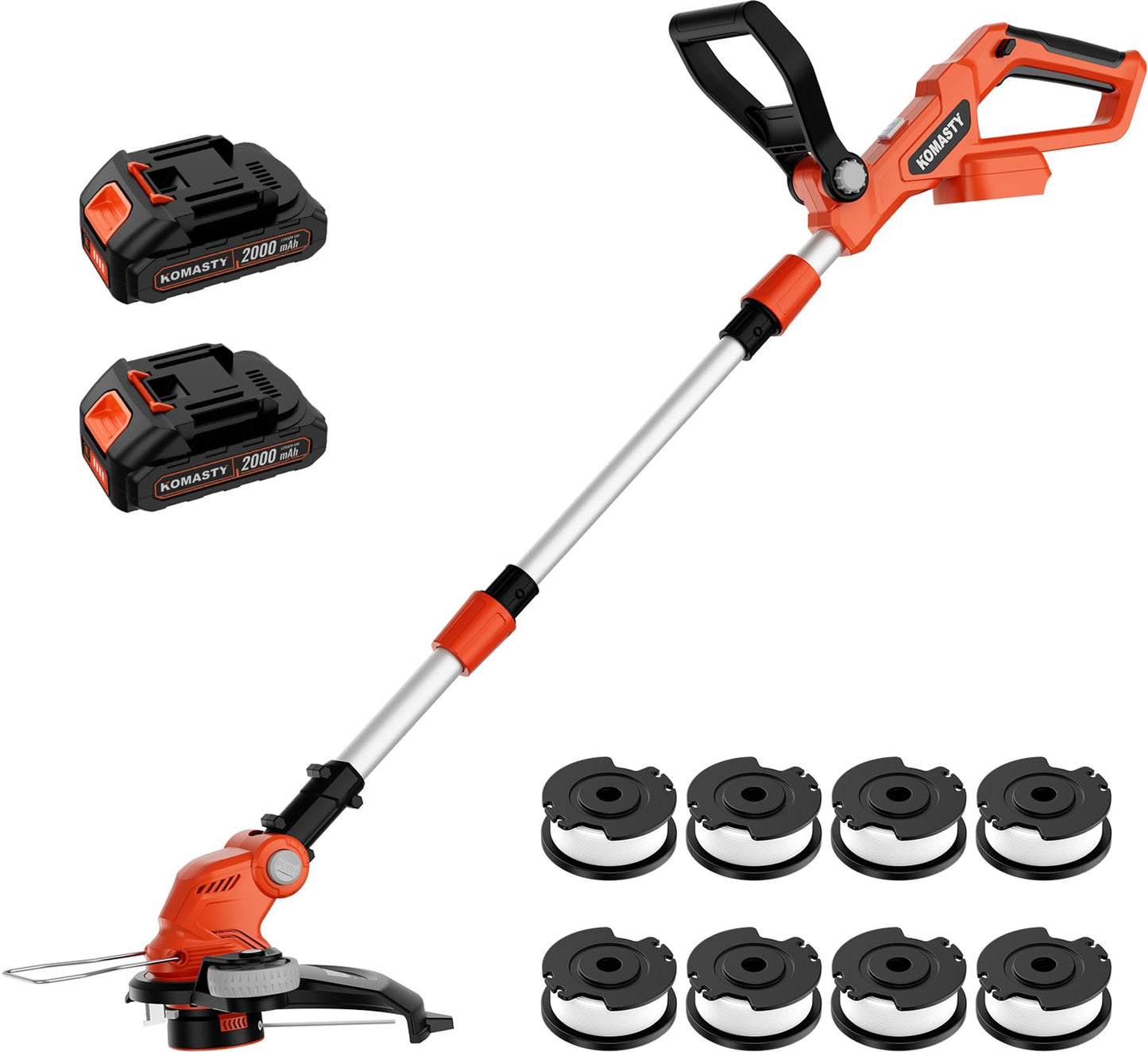 20V Electric Weed Wacker Cordless Edger Lawn Tool 2 X 2.0Ah Battery Powered Weed Eater with Charger, 12 Inch Lightweight String Trimmer, Auto Line Feed Grass Cutter Lawn Mower Garden Tools for Yard