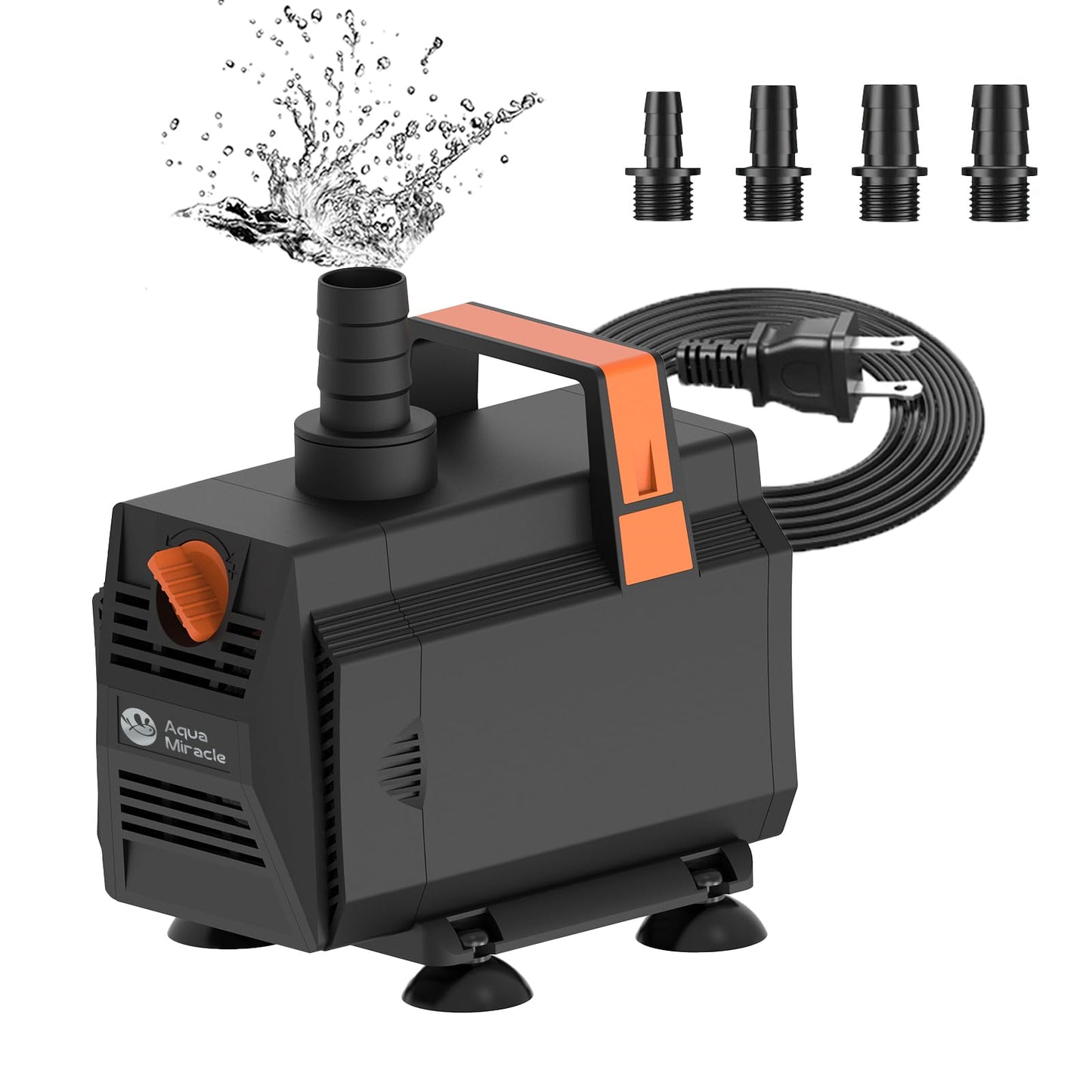 AquaMiracle 600GPH Aquarium Water Pumps (2270L/H, 35W) Fountain Pump Pond Pump Submersible Water Pump with Flow Control for Fountain, Waterfall, Statuary, Filtration, Water feature, Hydroponics