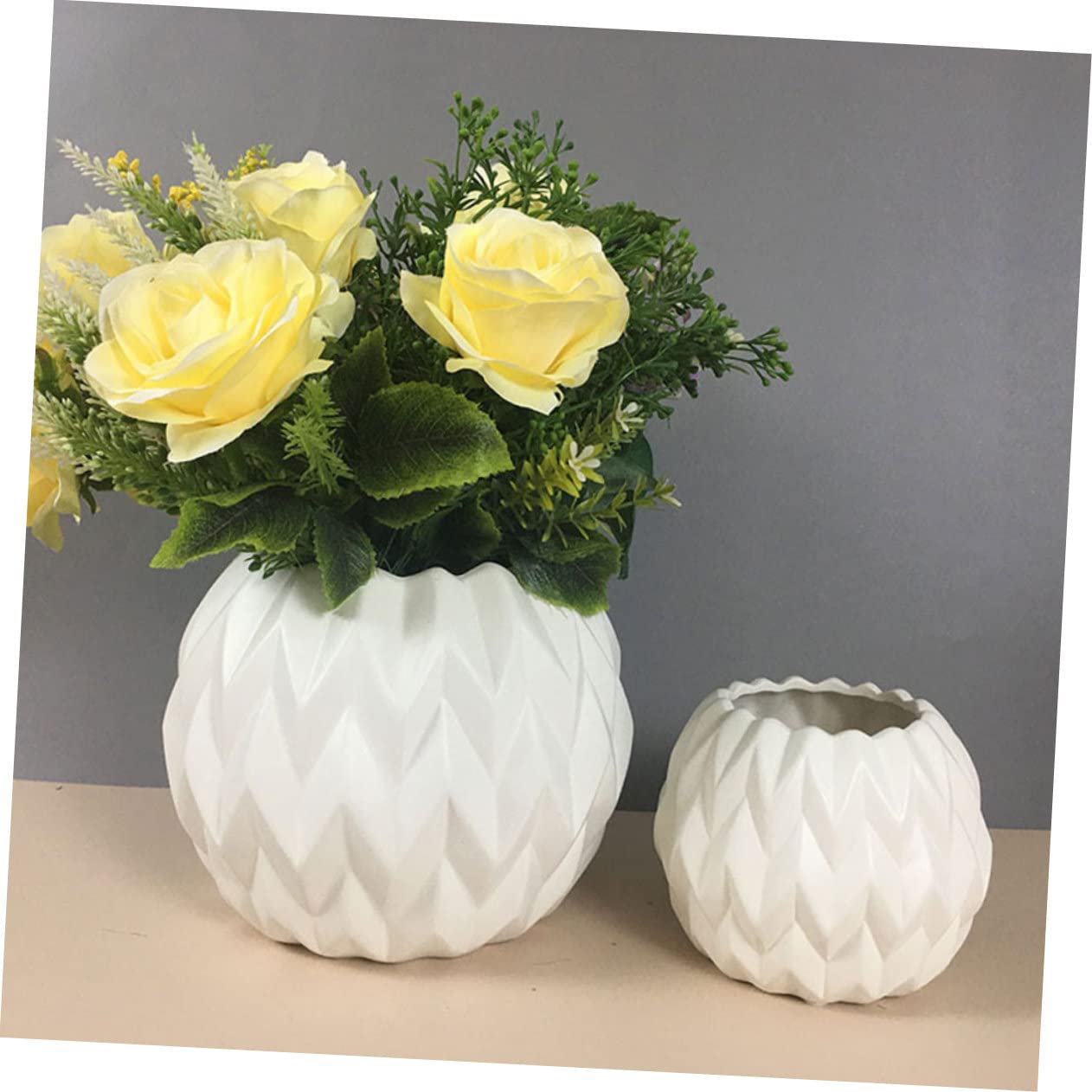 ABOOFAN Decorative Vase Ceramic Plant Pots Floral Design Garden Decorations for Home Office