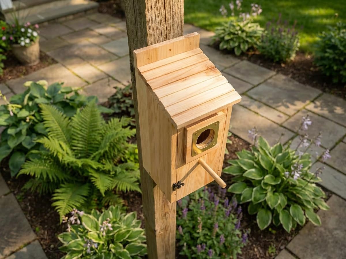 KraAra Bird Houses for Outside Clearance with Copper Guard, Cedar Bird House Outdoor, Bluebird Finch Swallow Wren Chickadee No Assembly Required, 1 Pack