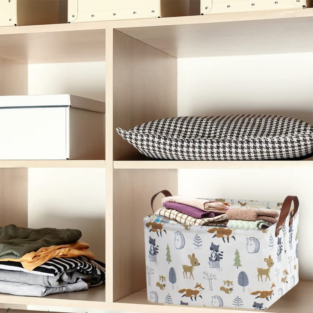 NTAOHAMPER Rectangular Storage Basket, Books Box, Gift Basket, Room Decor(Animal)