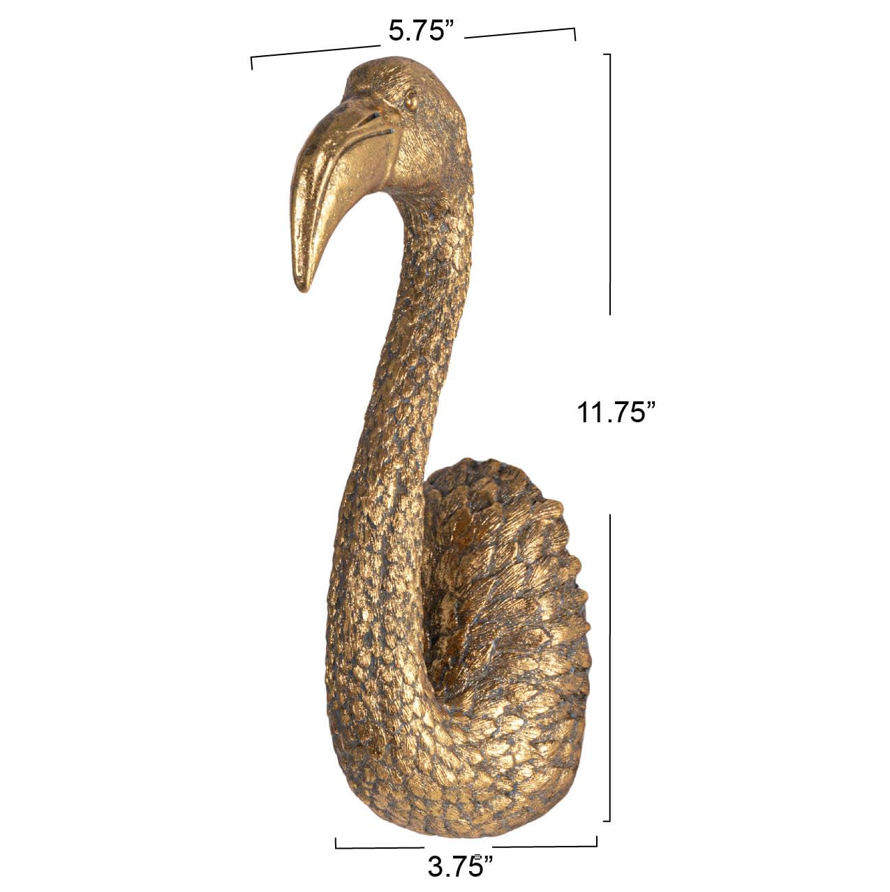 Creative Co-Op Decorative Resin Bird Bust Wall Decor, Gold