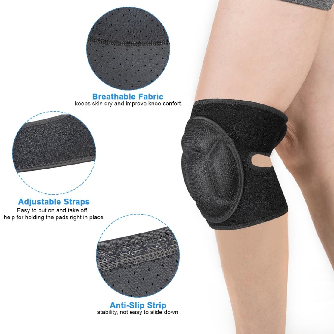 CXWPDD Protective Knee Pads Anti Slip Collision Avoidance Outdoor Sports Kneeling Braces High Elastic Fabric for Garden Dancing Cleaning