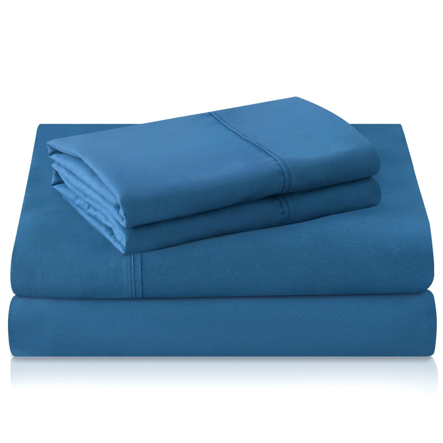 MICORAL Twin Bed Sheets Set, Soft Breathable Bedding Sheet Set, Sheets Set with 16" Deep Pocket Design (3 Pieces, Twin, Royal Blue)