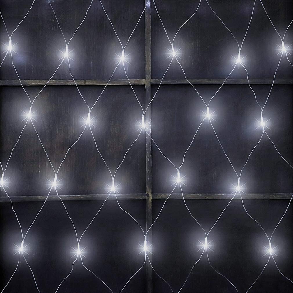 woohaha Outdoor Christmas Net Lights, 9.8FTx6.6FT 192 LED Plug-in Mesh Lights with 8 Lighting Modes, Connectable Light for Bush Christmas Garden Tree Holiday Wedding Party Decor, Cool White
