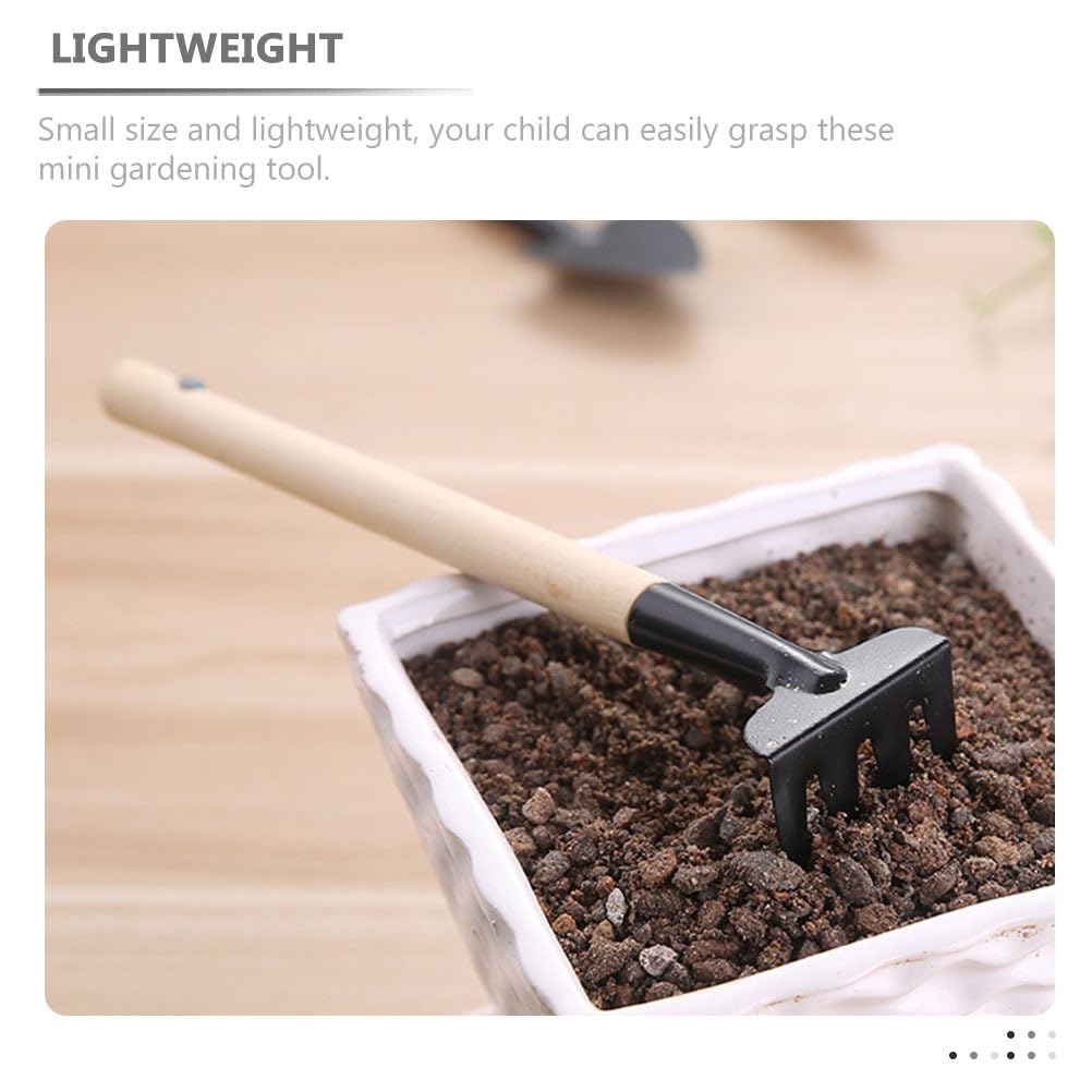 Sosoport 10 Sets Mini Tool Shovel Indoor Plant Gardening Tools Wooden Handle Weeding Trowel Digging Trowel for Flower Soil Planting Succulent