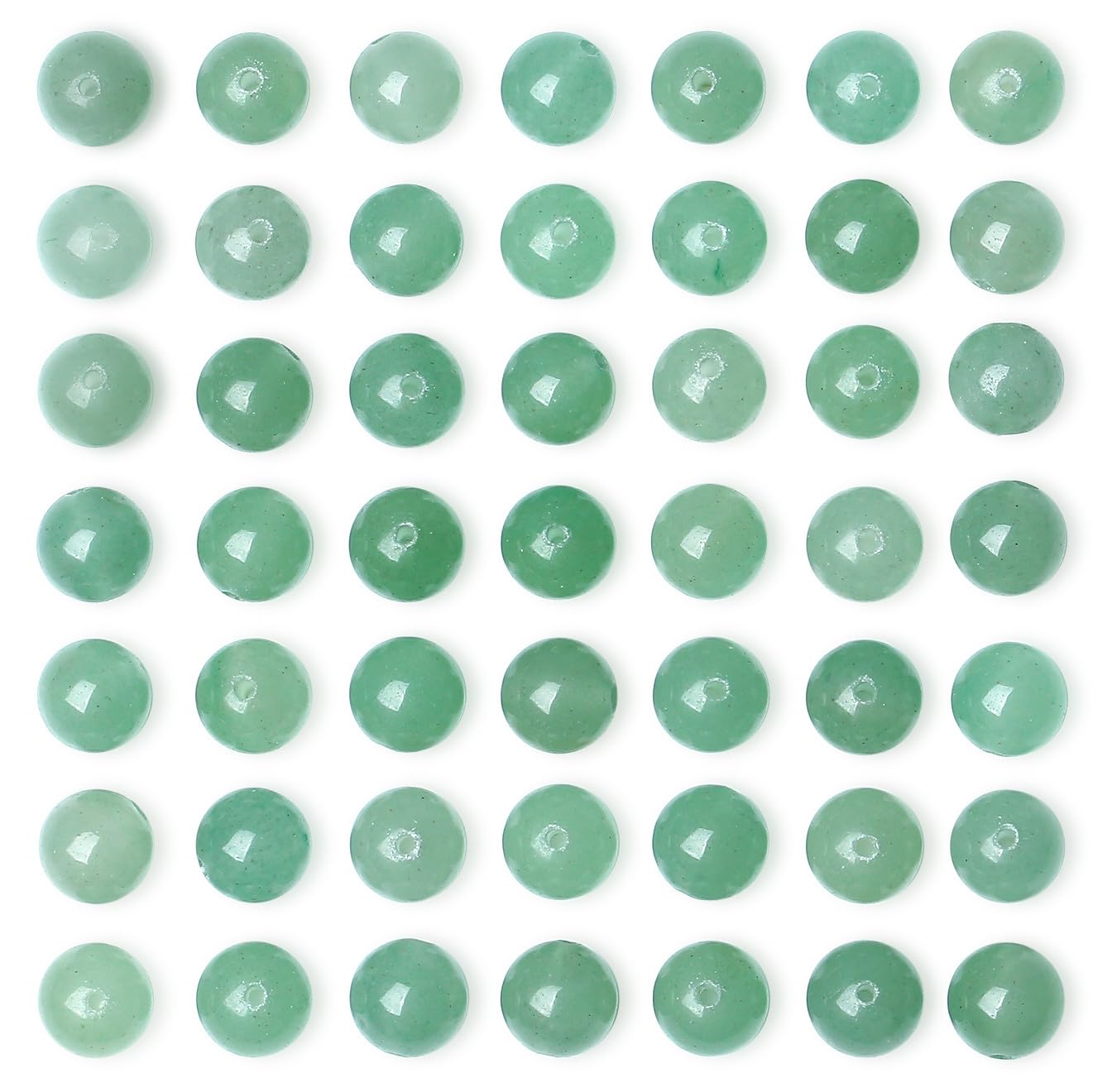 QINJIEJIE 100PCS Green Aventurine Beads 8mm Natural Stone Beads Round Loose Gemstone Bead for Bracelet Beading Crystal Jewelry Making DIY Necklace Earrings 0.32"