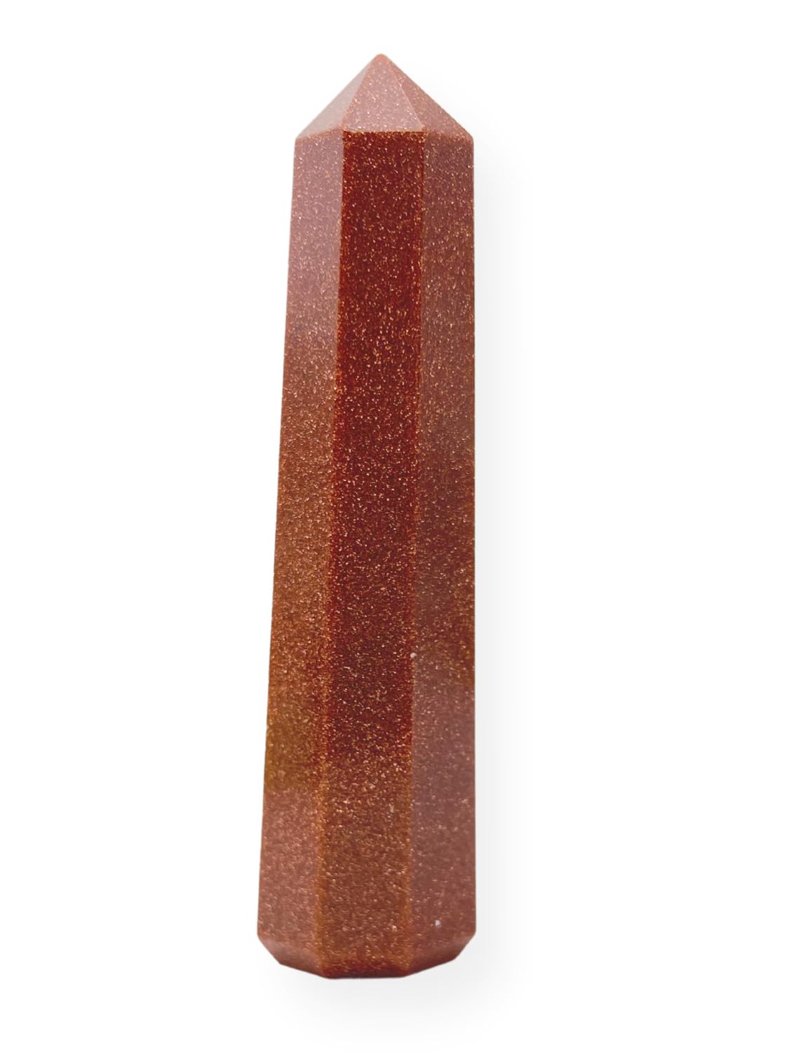 WholesaleGemShop 3 Inch (70 mm) Gemstones Red Goldstone Obelisk Tower Jumbo Facet Aura Rock Crystal Natural Polished Earth Wand Spirit