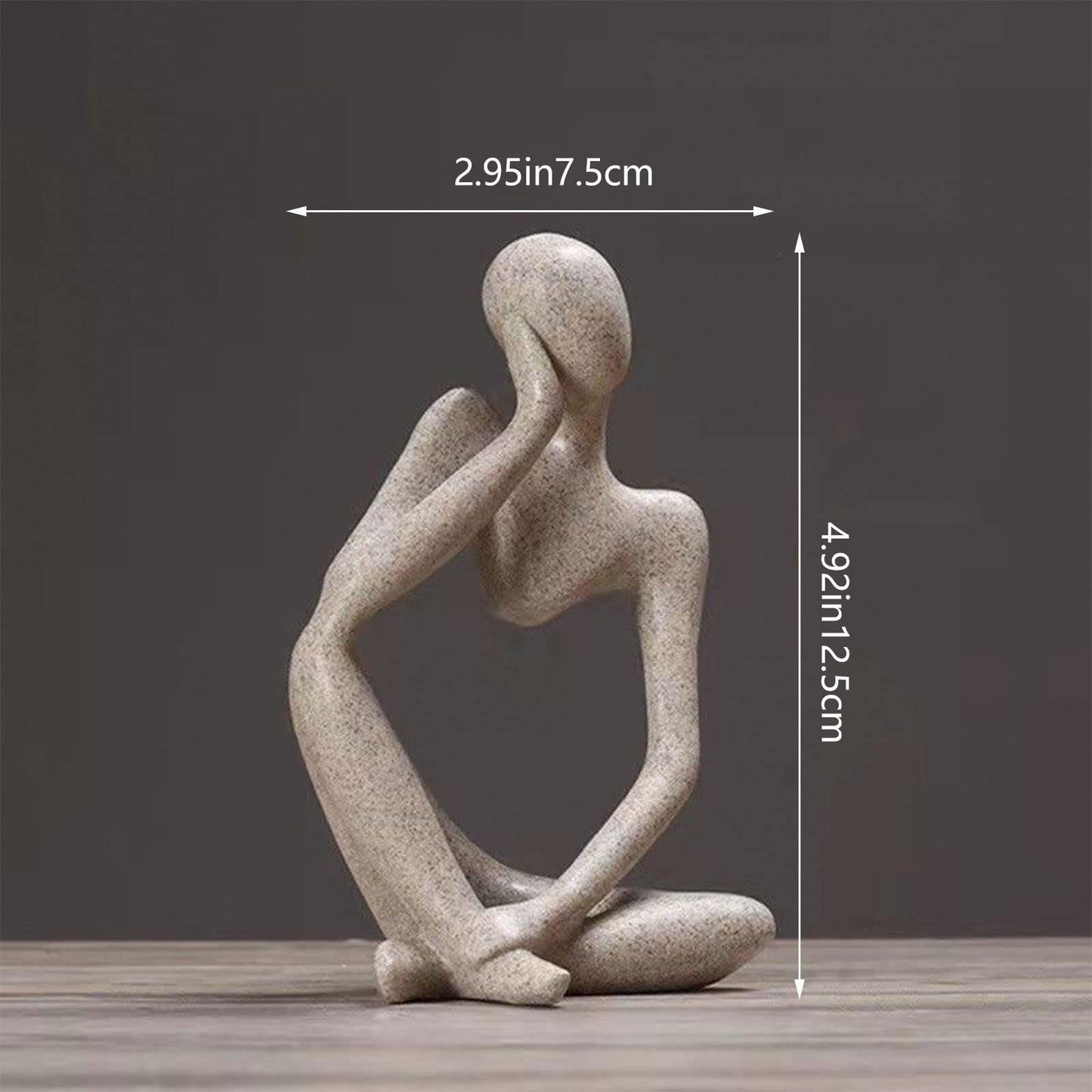 Thinker Statues And Sculptures, Sandstone Resin Thinker Statue Ornaments, Abstract Style Sculptures, Housewarming Gifts, Housewarming Decorations, Living Room Dining Desk Decorations (Right, Small)