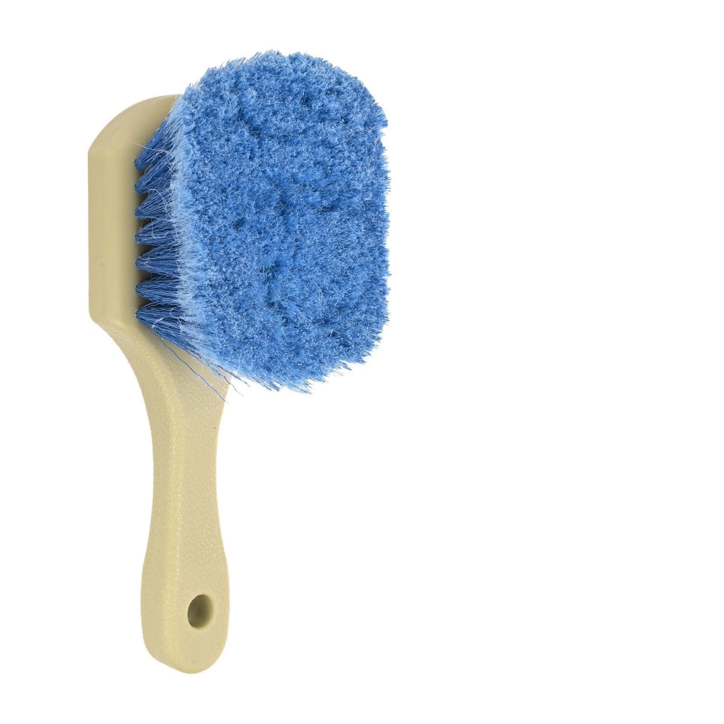 M METERXITY 1-Pack Bird Bath Cleaning Brush, 8.7" Plastic Bird Bath Cleaner with Ergonomic Handle for Fountain/Feeder/Outdoor Cleaning, Utility Hard Stiff Bristle Scrub [Beige Handle, Blue]