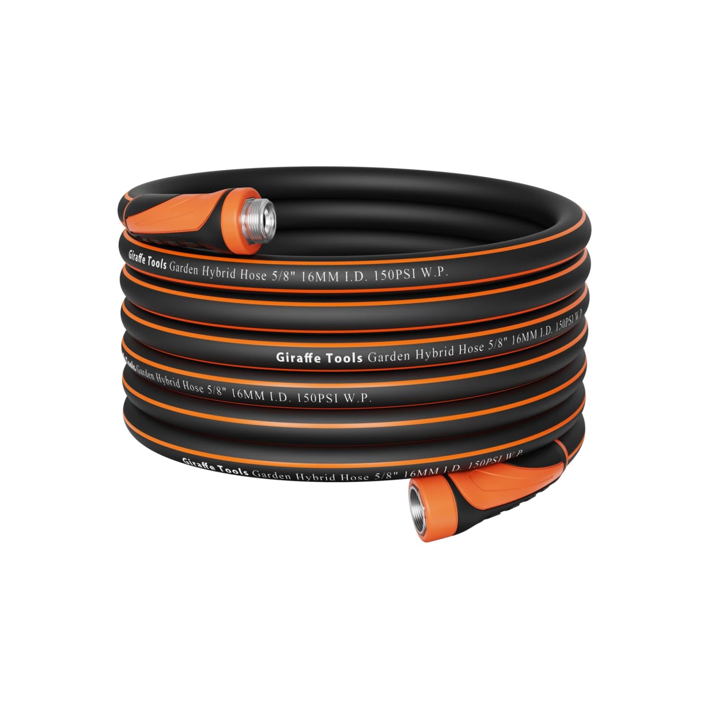 Giraffe Tools Garden Hose 5/8", Water Hose Heavy Duty, Flexible, Lightweight Hybrid Hose with Swivel Handle, 75ft Male to Female Fittings, Burst 600 PSI