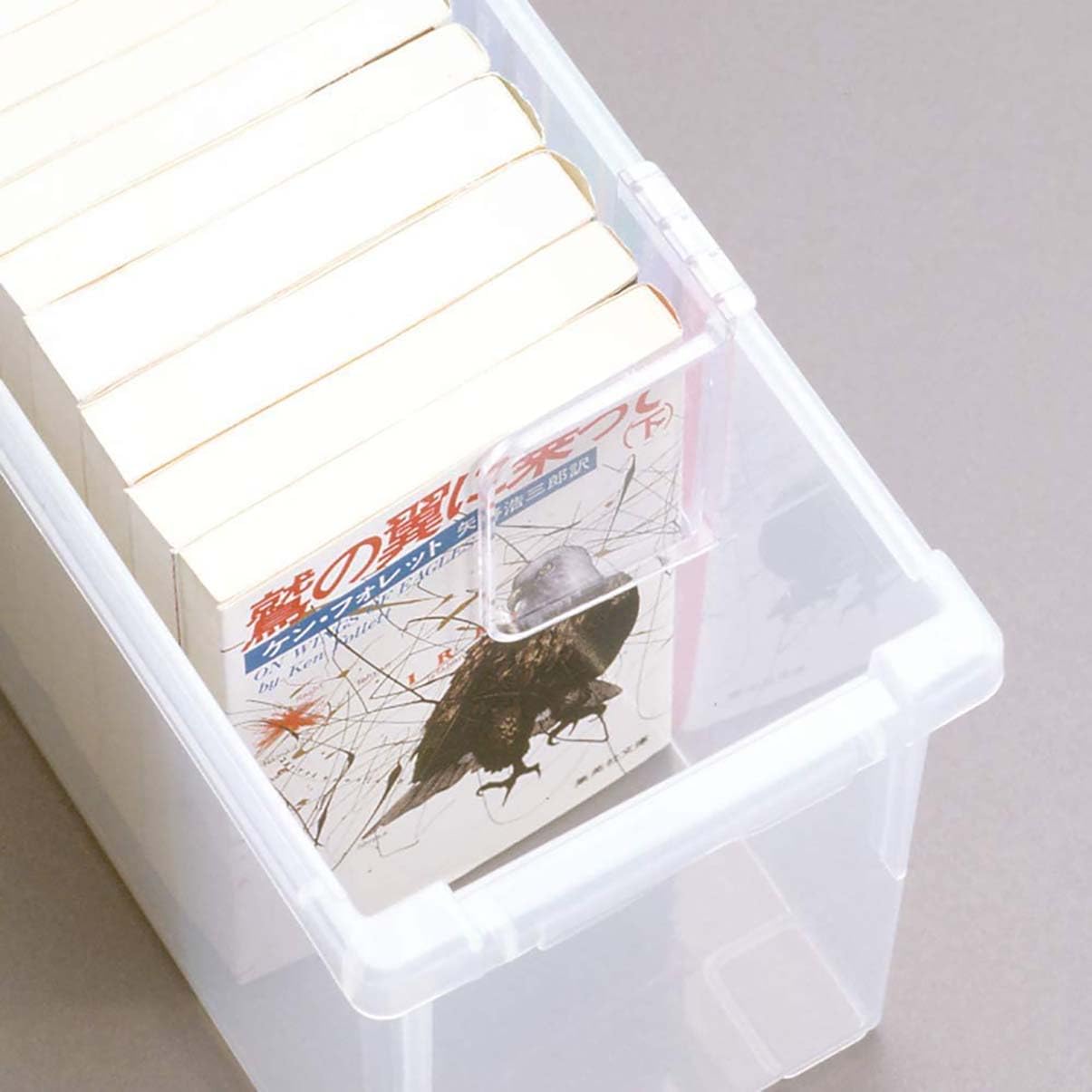 Tenma Book Storage Box, Paperback Book Storage Box, Set of 3, Clear, Approx. 6.7 x 5.7 x 17.7 inches (17 x 14.5 x 45 cm)