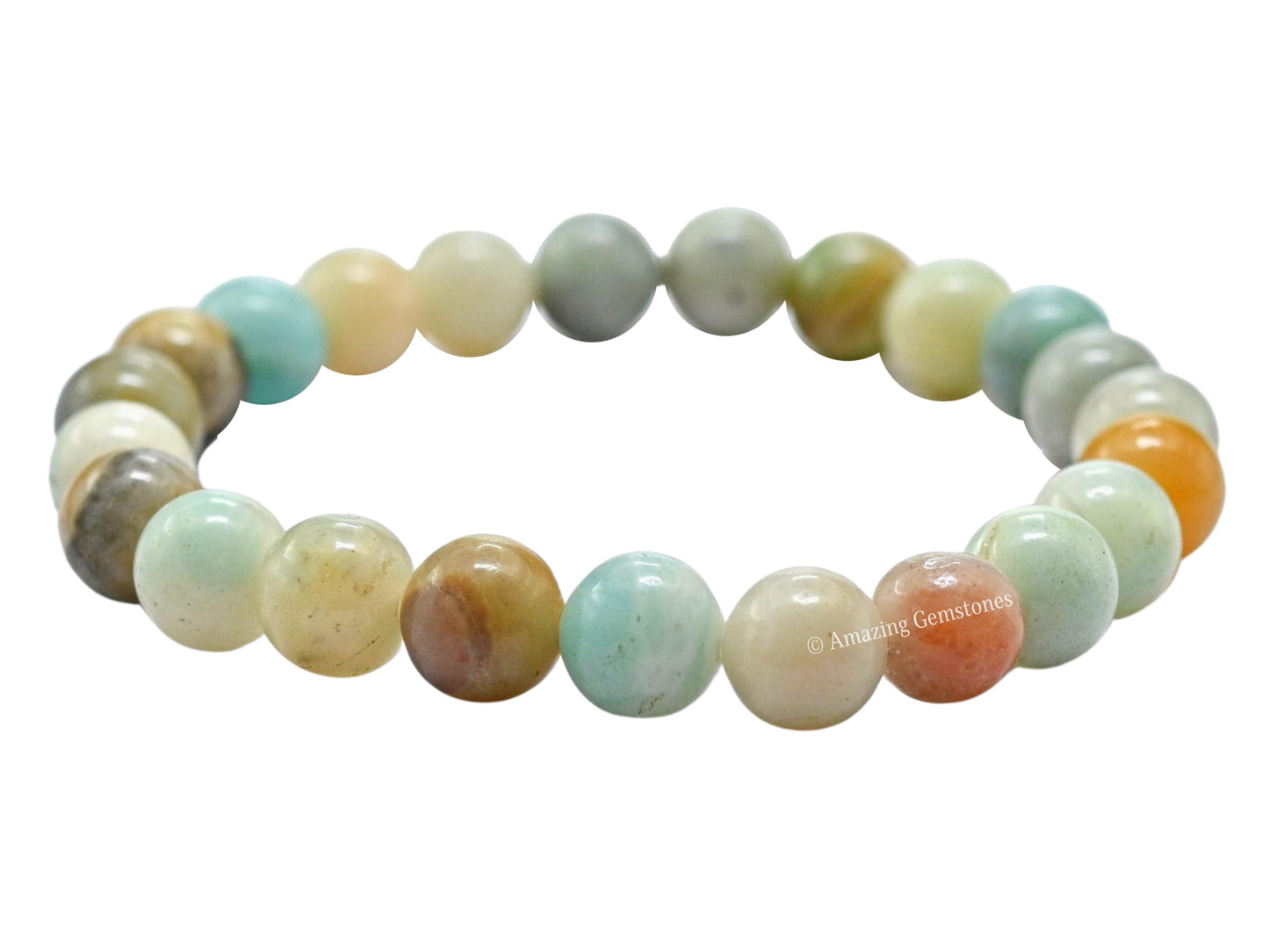 Amazing Gemstone Crystal Bracelet for Women Men's Gifts - Protection Healing Crystal Bracelet - 8mm Gemstone Beaded Stretchable Bracelet Pulseras Para Hombres Mujer Stocking Stuffers Mothers Day Gift (Mex Amazonite)