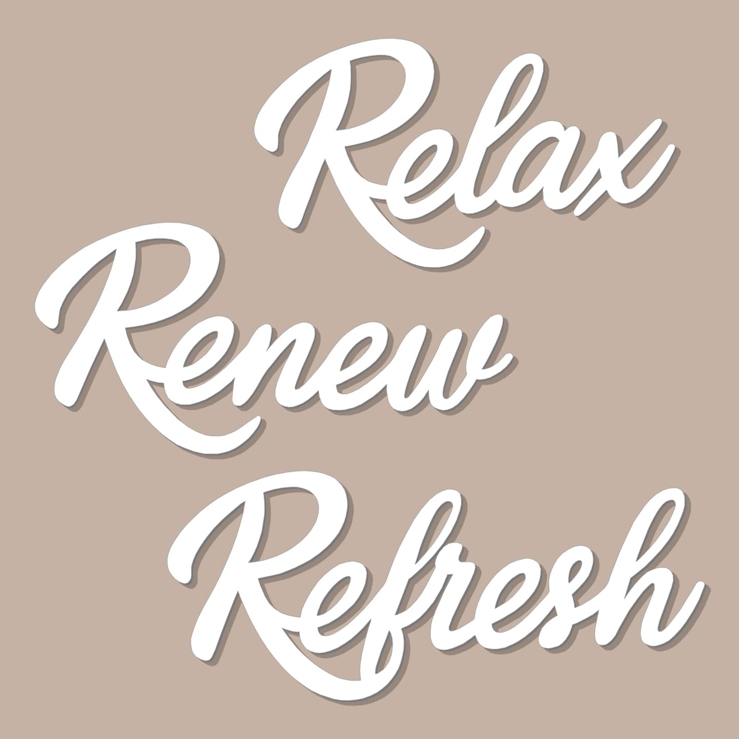 KOYILTD 3 Pieces Bathroom Decor Wooden Bathroom Sign,Relax Renew Refresh Sign (White)